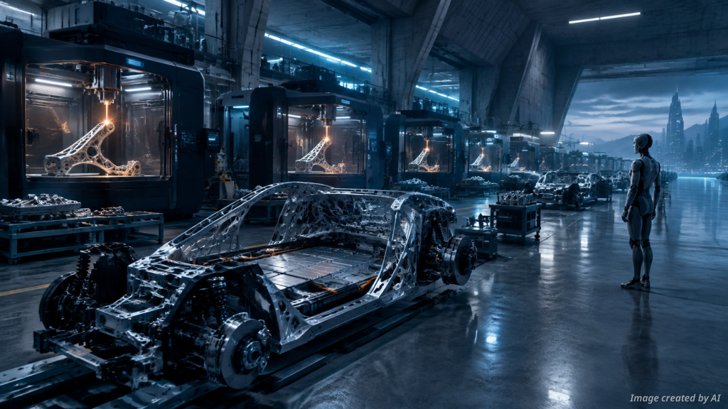 Electric Vehicles and 3D Printing Technology for Flexible Manufacturing
