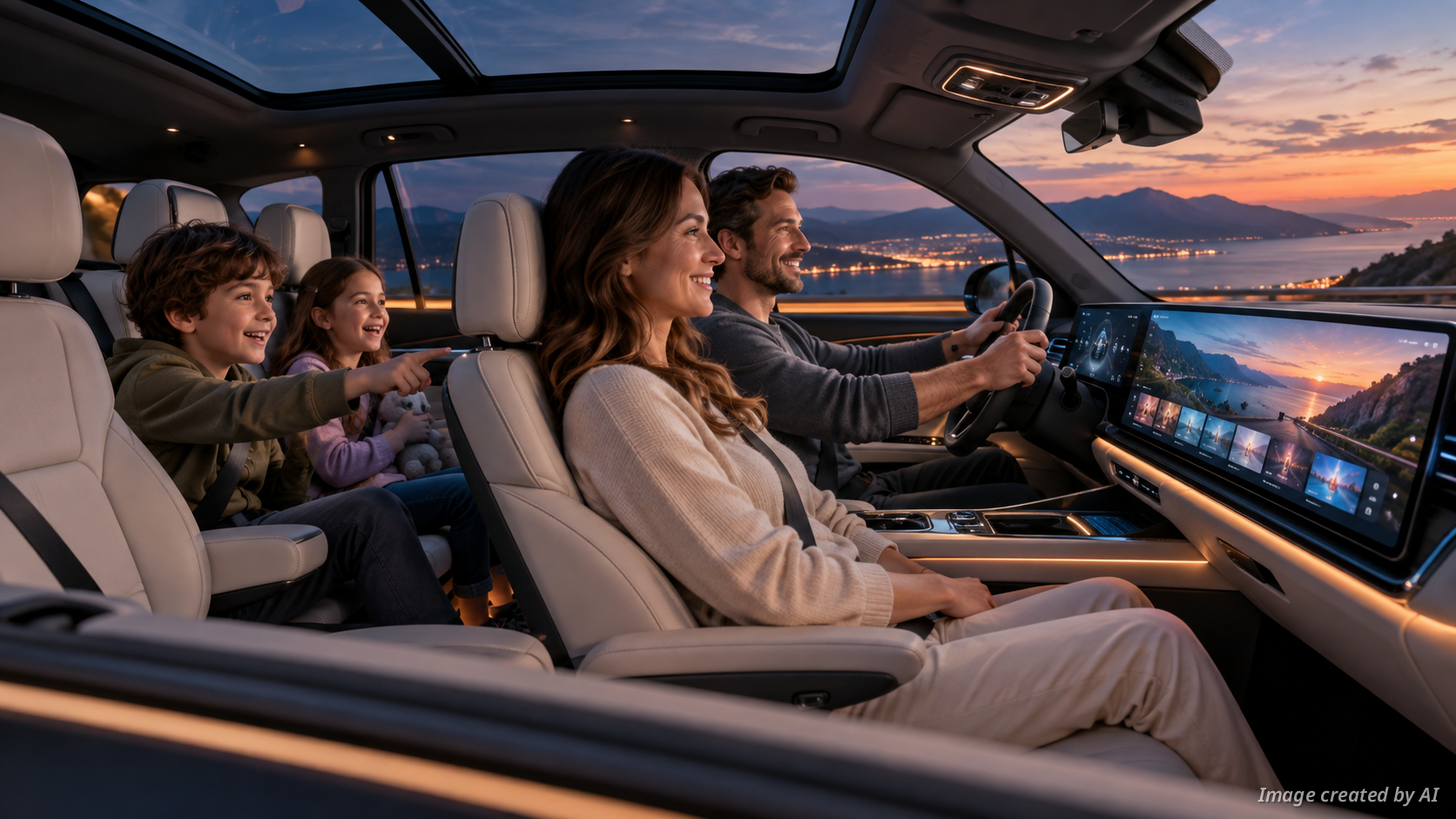 Electric Vehicles as Mobile Multimedia Hubs for Families